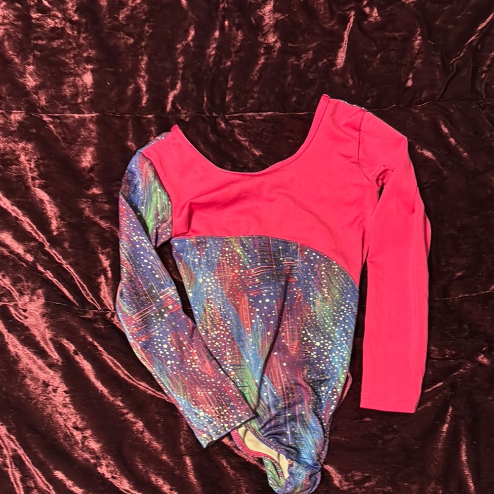 Danskin Now Pink Bodysuit with Long Sleeves